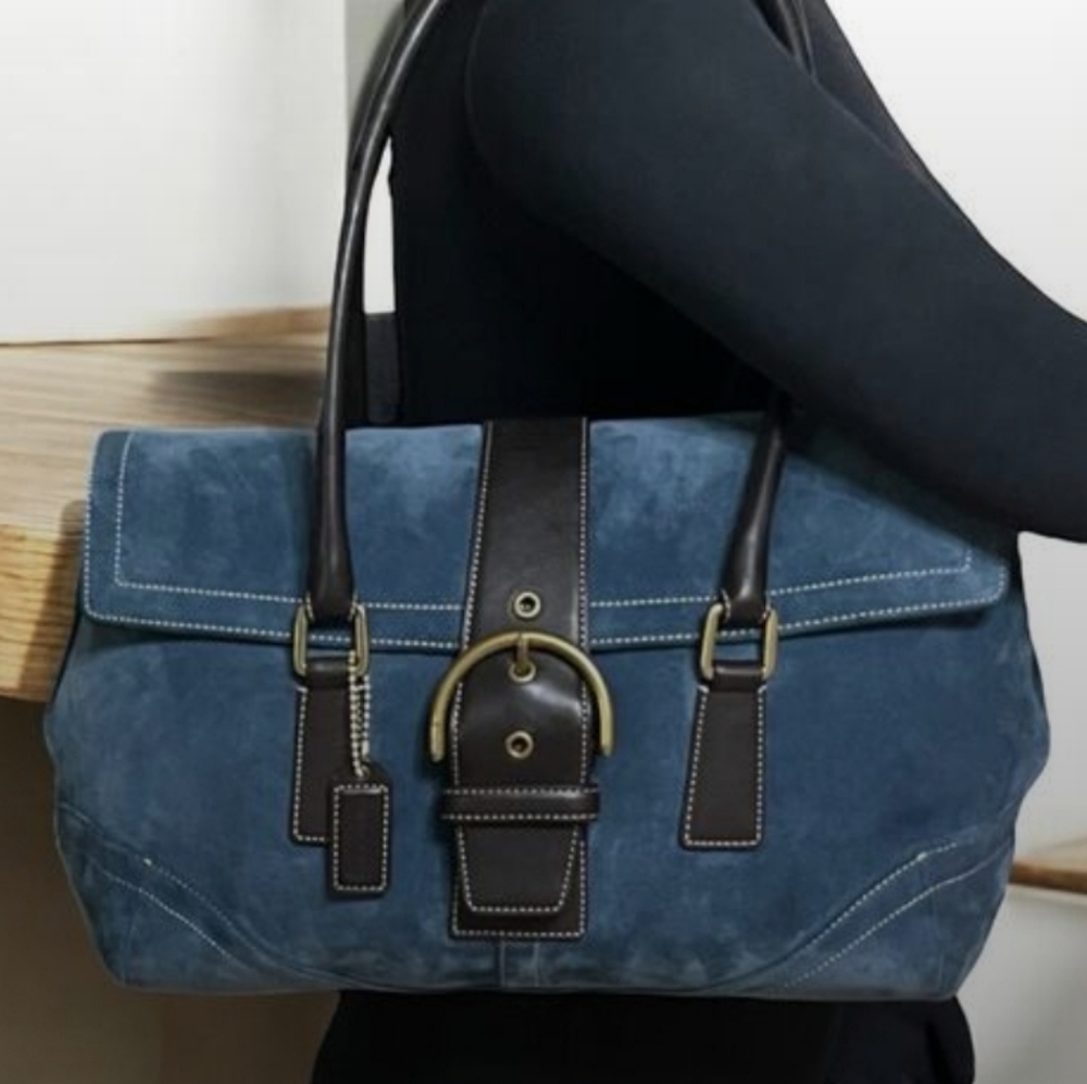 Coach Blue and Brown Satchel Set Vintage. - Picture 9 of 12